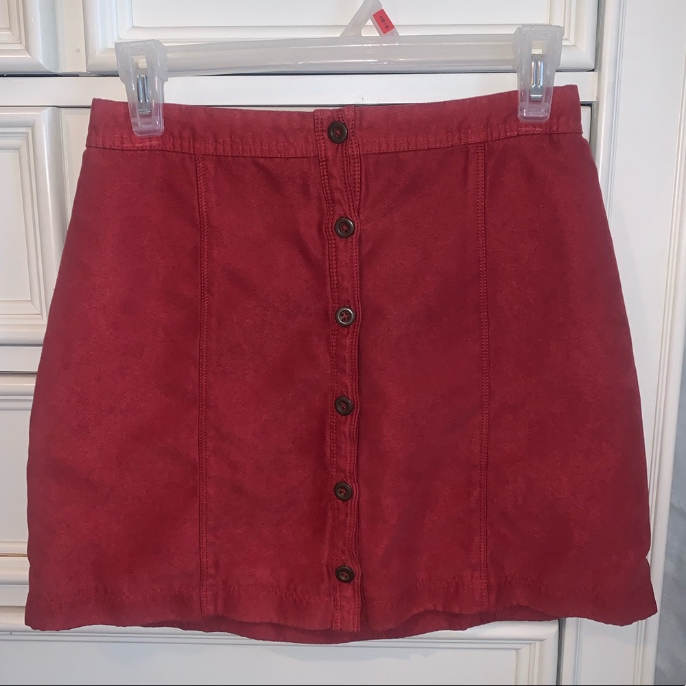 Button Front Suede Skirt from Hollister